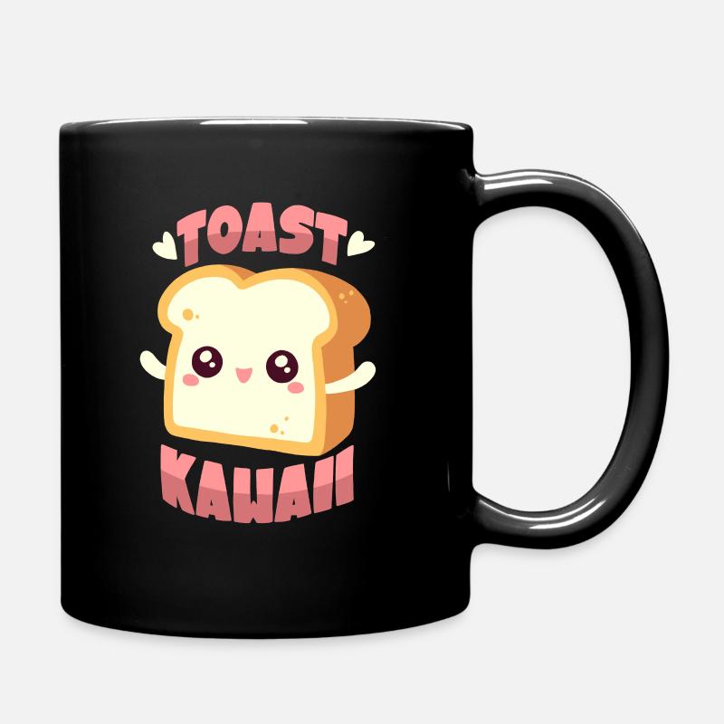 Toast Kawaii - Tasse einfarbig - Schwarz