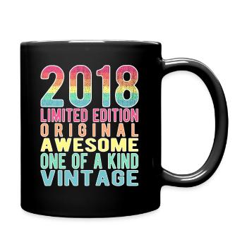 Limited Edition Since 2018 Birthday Vintage 2018 - Full Colour Mug - black - Right