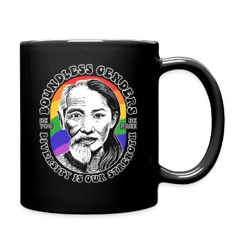 Borderless Genders: LGBTQIA+ Diversity Shirt - Full Colour Mug - black - Right
