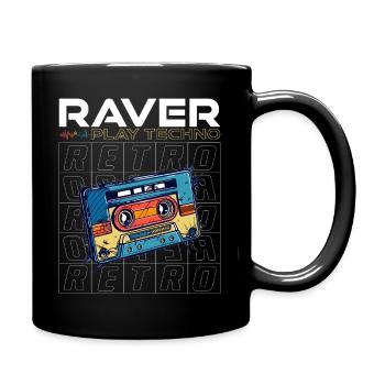 RAVER PLAY TECHNO - Full Colour Mug - black - Right