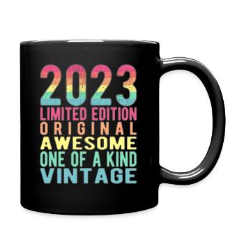 Limited Edition seit 2023 Geburtstag Vintage 2023 - Tasse einfarbig - Schwarz - Rechts
