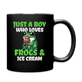 Juste un garçon qui aime les grenouilles et la crème glacée - Mug uni - noir - Droite