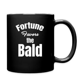 La chance sourit au coiffeur chauve et barbu - Mug uni - noir - Droite