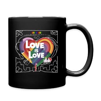 Pride Month - Love is Love - LGBTQ+ Community - Full Colour Mug - black - Right