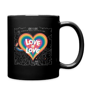 Pride Month - Love is Love - LGBTQ+ Community - Full Colour Mug - black - Right