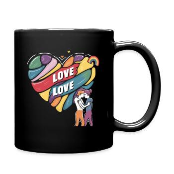 Pride Month - Love is Love - LGBTQ+ Community - Full Colour Mug - black - Right