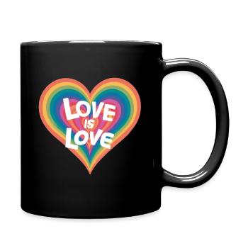 Pride Month - Love is Love - LGBTQ+ Community - Full Colour Mug - black - Right