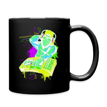 DJ Monkey Music Party Fun Sunglasses Monkey Headph - Full Colour Mug - black - Right