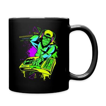 DJ Monkey Music Party Fun Sunglasses Dance Party M - Full Colour Mug - black - Right