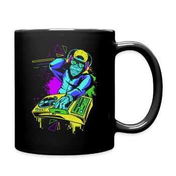 DJ Monkey Music Party Fun Sunglasses Fun Dancing C - Full Colour Mug - black - Right