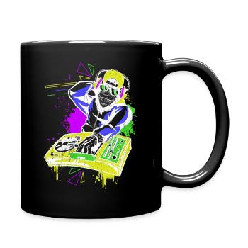 DJ Monkey Music Party Fun Sunglasses Monkey Headph - Full Colour Mug - black - Right