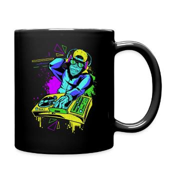 DJ Monkey Music Party Fun Sunglasses Dance Party M - Full Colour Mug - black - Right