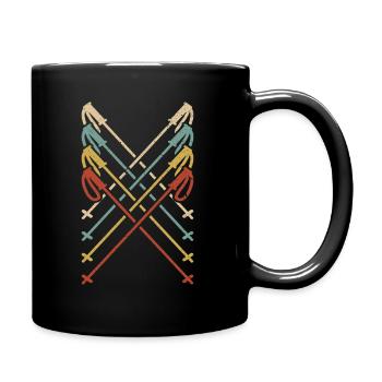 Ski Alpin Wintersport Skifahren Grafikdesign - Tasse einfarbig - Schwarz - Rechts