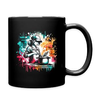 girl who love cooking - Full Colour Mug - black - Right