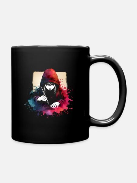 Mädchen, die Kalligraphie lieben - Tasse einfarbig - Schwarz
