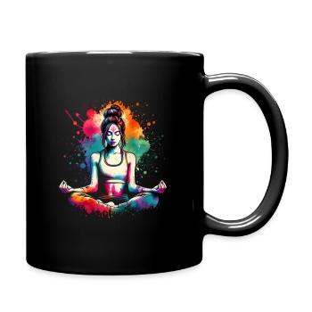 girl who love yoga - Full Colour Mug - black - Right