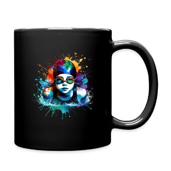 girl who love swimming - Full Colour Mug - black - Right