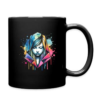 girl who love origami - Full Colour Mug - black - Right