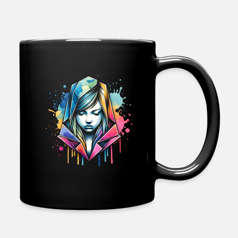 Mädchen, die Origami lieben - Tasse einfarbig - Schwarz