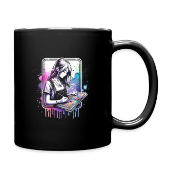 girl who love scrapbooking - Full Colour Mug - black - Right