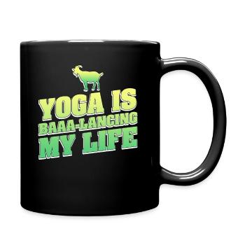 Yoga de la chèvre Équilibrer ma vie - Mug uni - noir - Droite