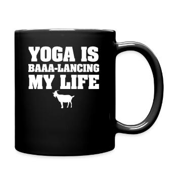 Yoga Is My Therapy - Full Colour Mug - black - Right