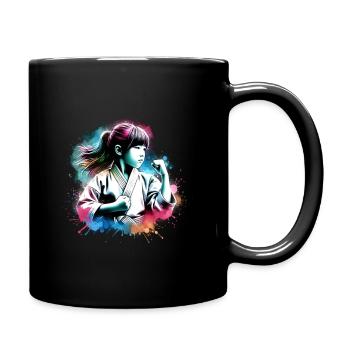Mädchen, die Kampfsport lieben - Tasse einfarbig - Schwarz - Rechts