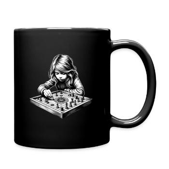 girl who love board games - Full Colour Mug - black - Right