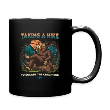 Hiking With Bigfoot - Full Colour Mug - black - Right
