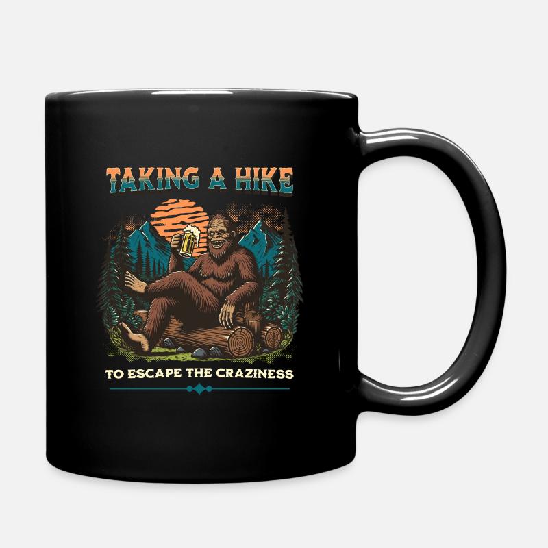 Wandern mit Bigfoot - Tasse einfarbig - Schwarz