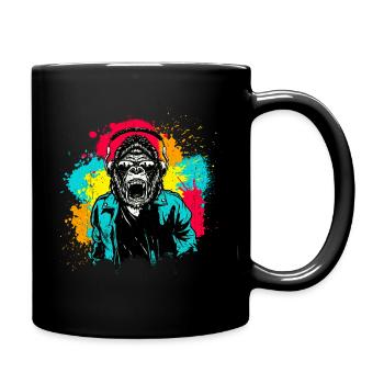 DJ Monkey Music Party Fun Sunglasses Dance Party M - Full Colour Mug - black - Right