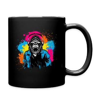 DJ Monkey Music Party Fun Sunglasses Dance Party M - Full Colour Mug - black - Right