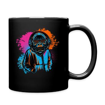 DJ Monkey Music Party Fun Sunglasses Fun Dancing C - Full Colour Mug - black - Right