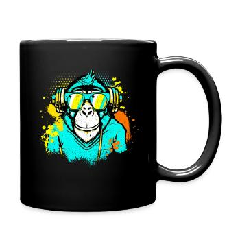 DJ Monkey Music Party Fun Sunglasses Dance Party M - Full Colour Mug - black - Right