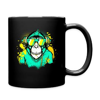 DJ Monkey Musique Party Fun Lunettes De Soleil Fun Dancing C - Mug uni - noir - Droite