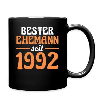 Valentinstag Bester Ehemann Seit 1992 - Tasse einfarbig - Schwarz - Rechts