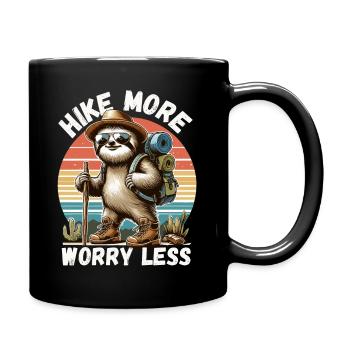 Hiking Sloth Hiking Boots Nature Hike Fun - Full Colour Mug - black - Right