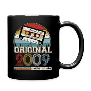 Vintage 2009 15 Year Anniversary Gift - Full Colour Mug - black - Right