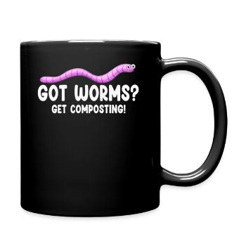 Wurmfarmer Wurmkompost Niedliche Männer Frauen - Tasse einfarbig - Schwarz - Rechts