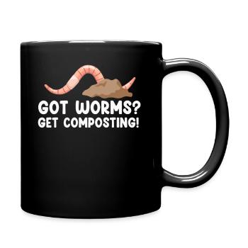 Wurmfarmer Wurmkompost Niedliche Männer Frauen - Tasse einfarbig - Schwarz - Rechts