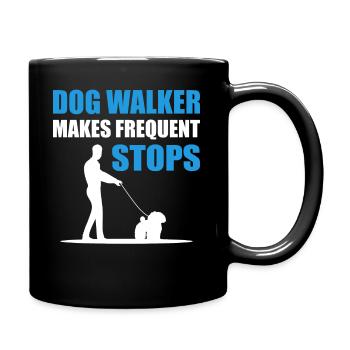 Lustiger Hundewanderer Hundesitter - Tasse einfarbig - Schwarz - Rechts