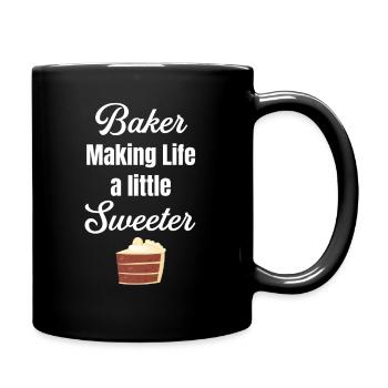 Bakers make life a little sweeter. Bake - Full Colour Mug - black - Right