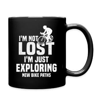 Je ne suis pas perdu, j’explore simplement de nouvelles pistes cyclables. - Mug uni - noir - Droite