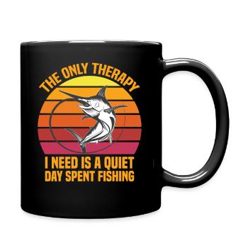 La seule thérapie dont j’ai besoin est une journée tranquille passée à pêcher - Mug uni - noir - Droite