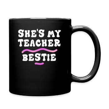 Teacher Besties Because Going Crazy - Full Colour Mug - black - Right