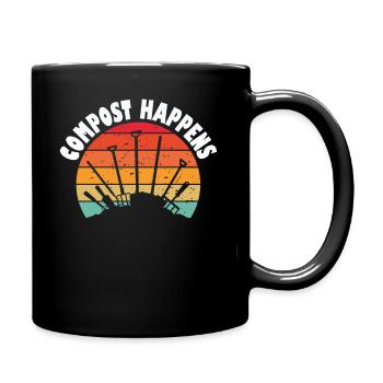 Wurmfarmer Wurmkompost Niedliche Männer Frauen - Tasse einfarbig - Schwarz - Rechts