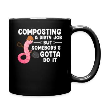 Wurmfarmer Wurmkompost Niedliche Männer Frauen - Tasse einfarbig - Schwarz - Rechts