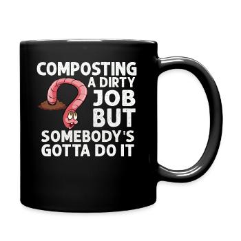 Wurmfarmer Wurmkompost Niedliche Männer Frauen - Tasse einfarbig - Schwarz - Rechts