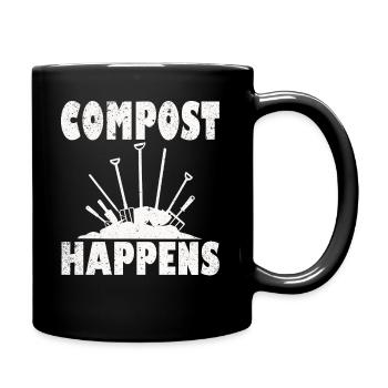 Wurmfarmer Wurmkompost Niedliche Männer Frauen - Tasse einfarbig - Schwarz - Rechts