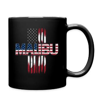 Malibu USA Flag - Full Colour Mug - black - Right